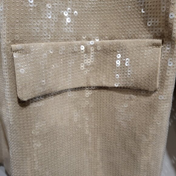 H&M Light Beige Sequined Jacket in Beige Size M - Picture 7 of 7